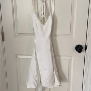 White Lace Open Back Dress